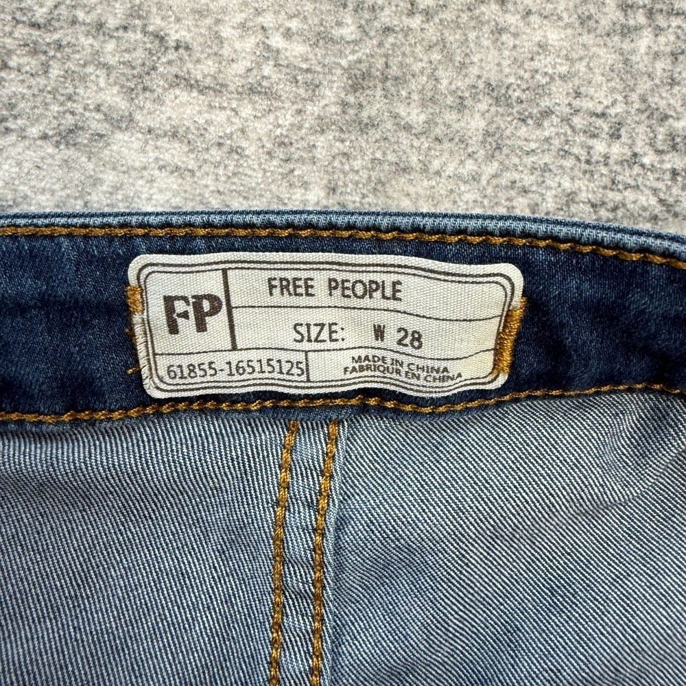 Free People Just Float On Fare Jeans Women 28 Bell Bottom Stretch Festival Retro - Picture 3 of 9